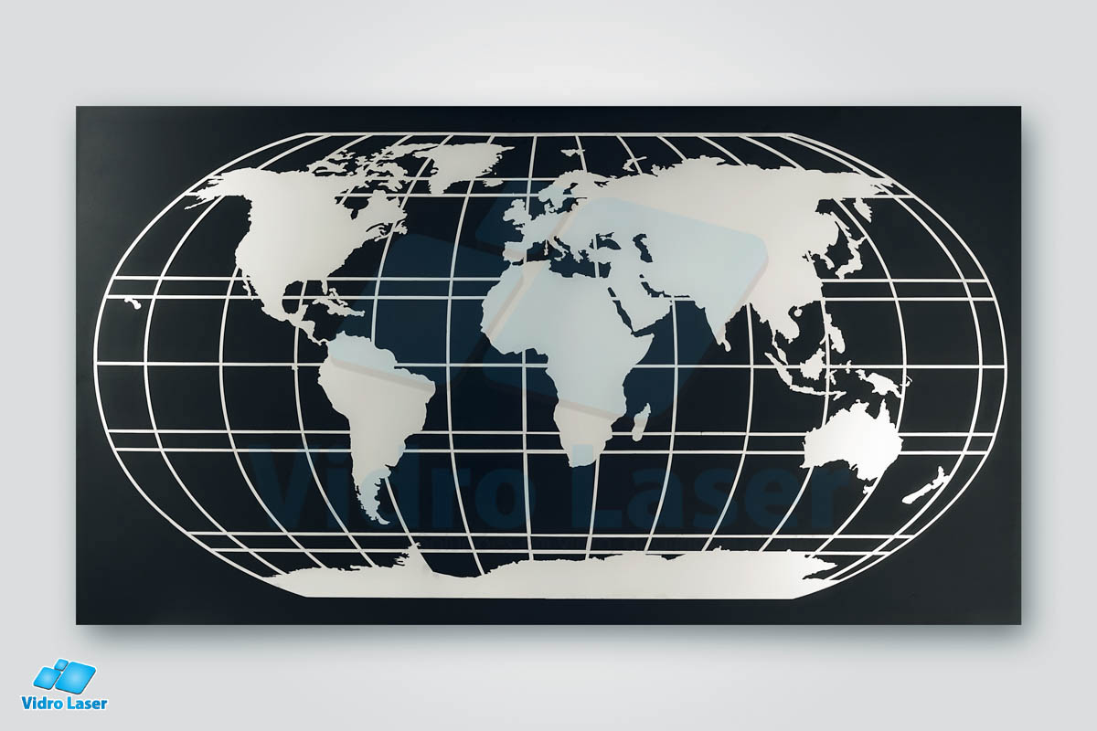 mapa em aço inox