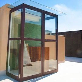 gazebo aluminio corten vidro aço